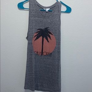 California Palm Tree Sun Grey Volcom Tank Top